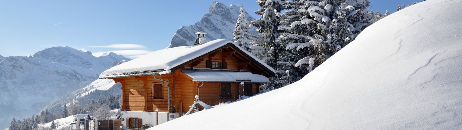 winter landschap chalet