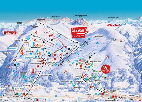 Pistekaart XL Wildkogel Arena - Bramberg - Neukirchen